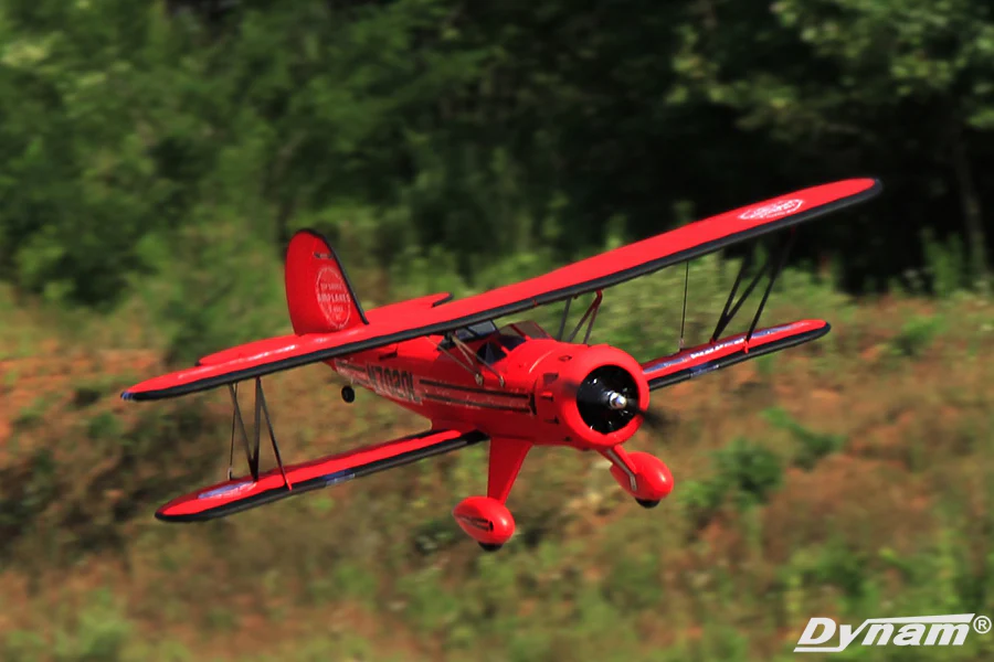Dynam Sales Store -Dynam Sales Store Dynam Waco YMF 5D V2 Red RC Biplane 1270mm 50inch Wingspan PNP BNF RTF